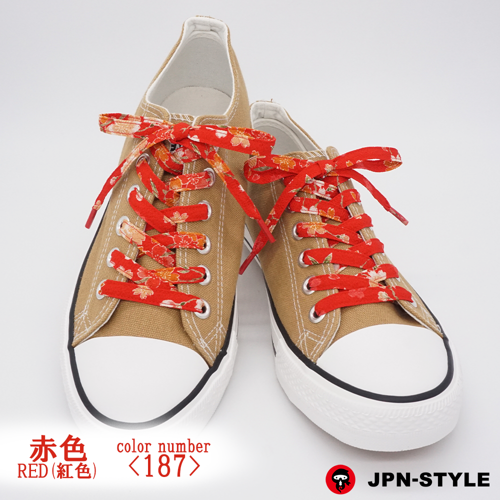 Chirimen shoelace Sakura&lt;RED&gt;