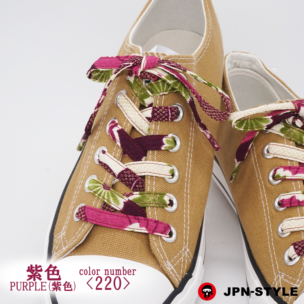 Chirimen shoelace Autumn Leaves&lt;PURPLE&gt;