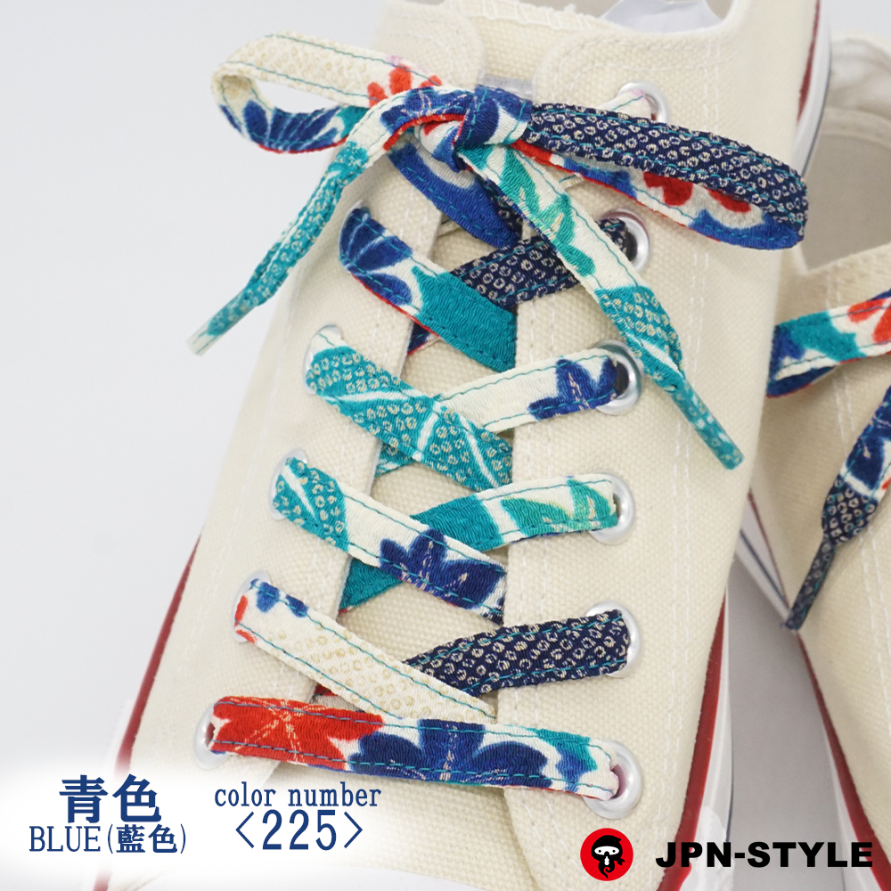 Chirimen shoelace Autumn Leaves&lt;BLUE&gt;