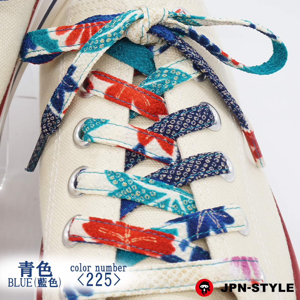 Chirimen shoelace Autumn Leaves&lt;BLUE&gt;