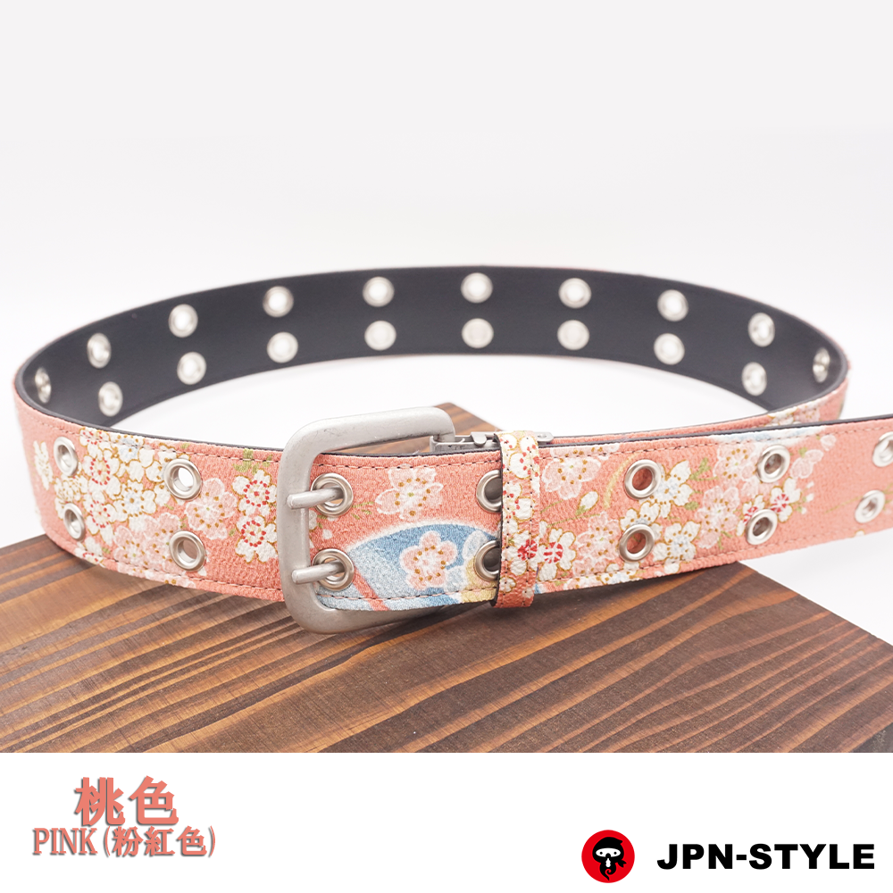 [Cream W pin belt] Sakura and bell