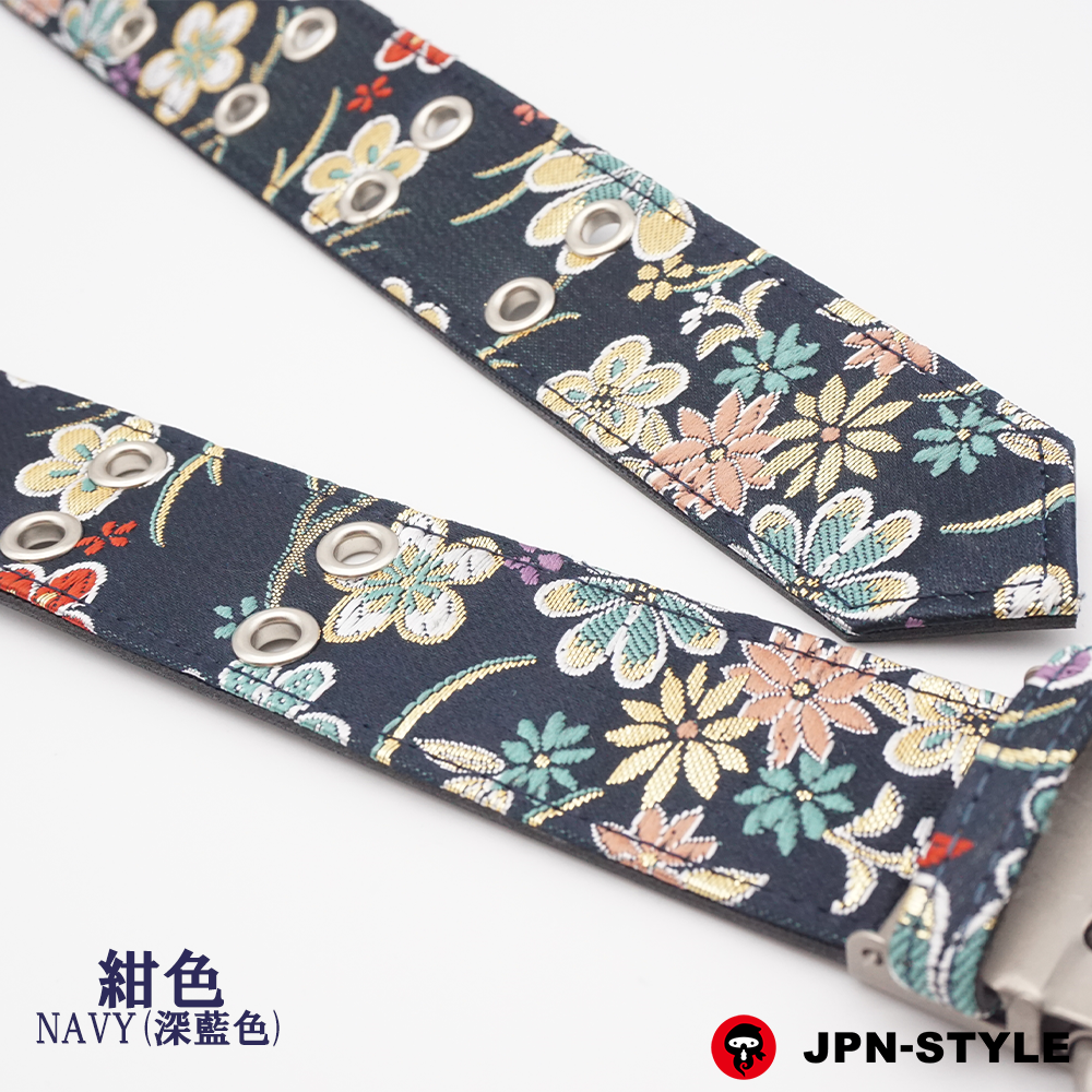 [Gold brocade W pin belt] Flower collection