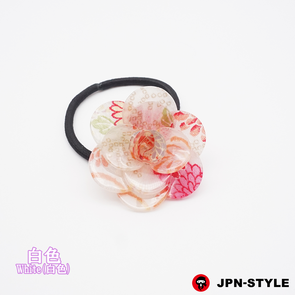 Camellia acrylic decorative hair elastic