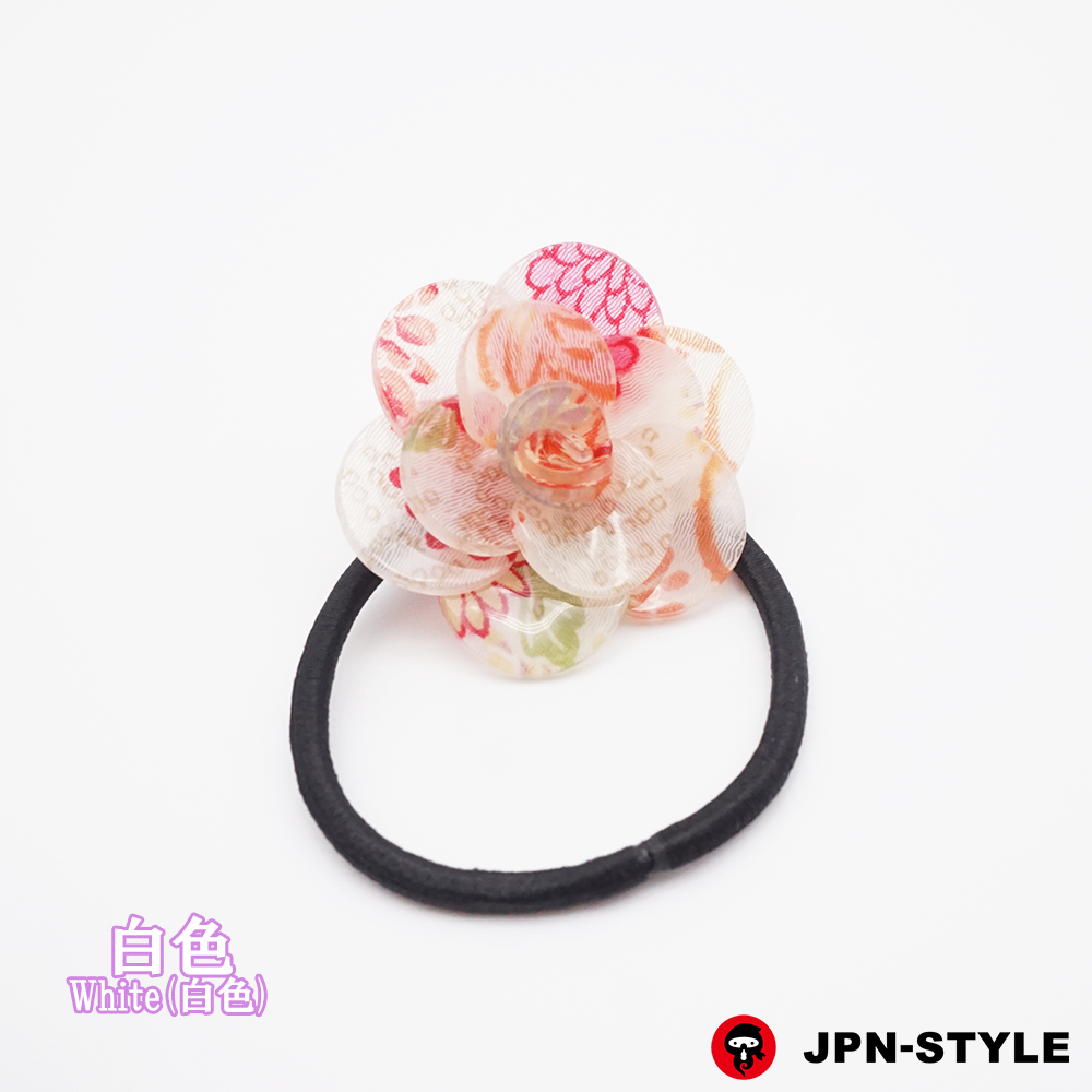 Camellia acrylic decorative hair elastic