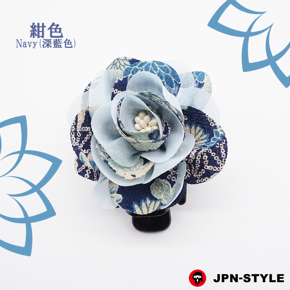 [Peony] Chirimen &amp; chiffon single-edged bance clip