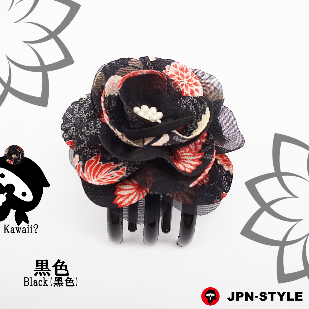 [Peony] Chirimen &amp; chiffon single-edged bance clip