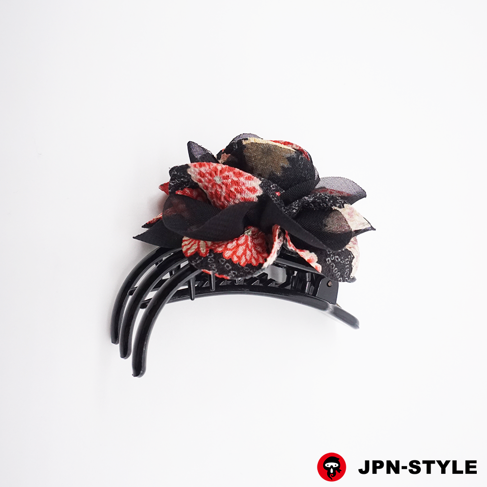 [Peony] Chirimen &amp; chiffon single-edged bance clip