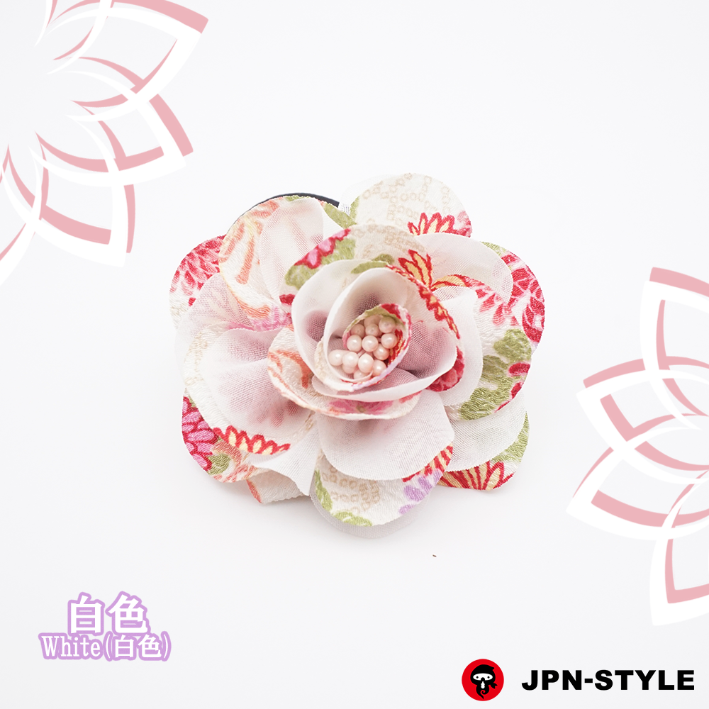 [Peony] Chirimen &amp; chiffon hair elastic