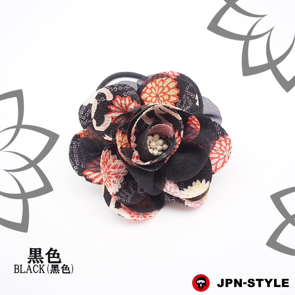 [Peony] Chirimen &amp; chiffon hair elastic