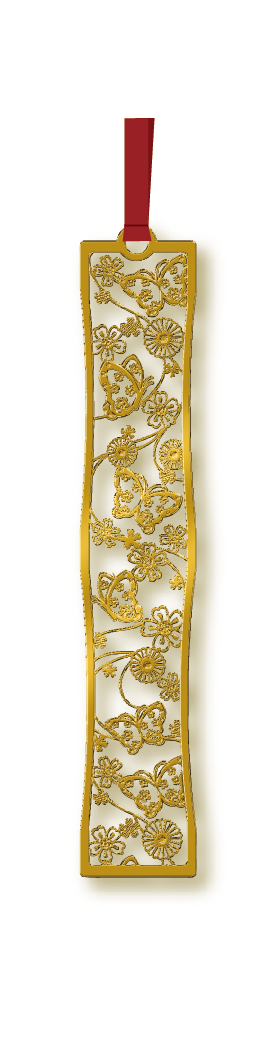 Gold bookmark &quot;Flower butterfly&quot;